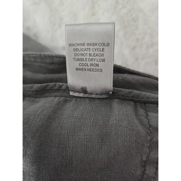 Michael Stars Drawstring Linen Wide Leg Pull On Grey Lounge Pants Size L Coastal - Picture 6 of 9